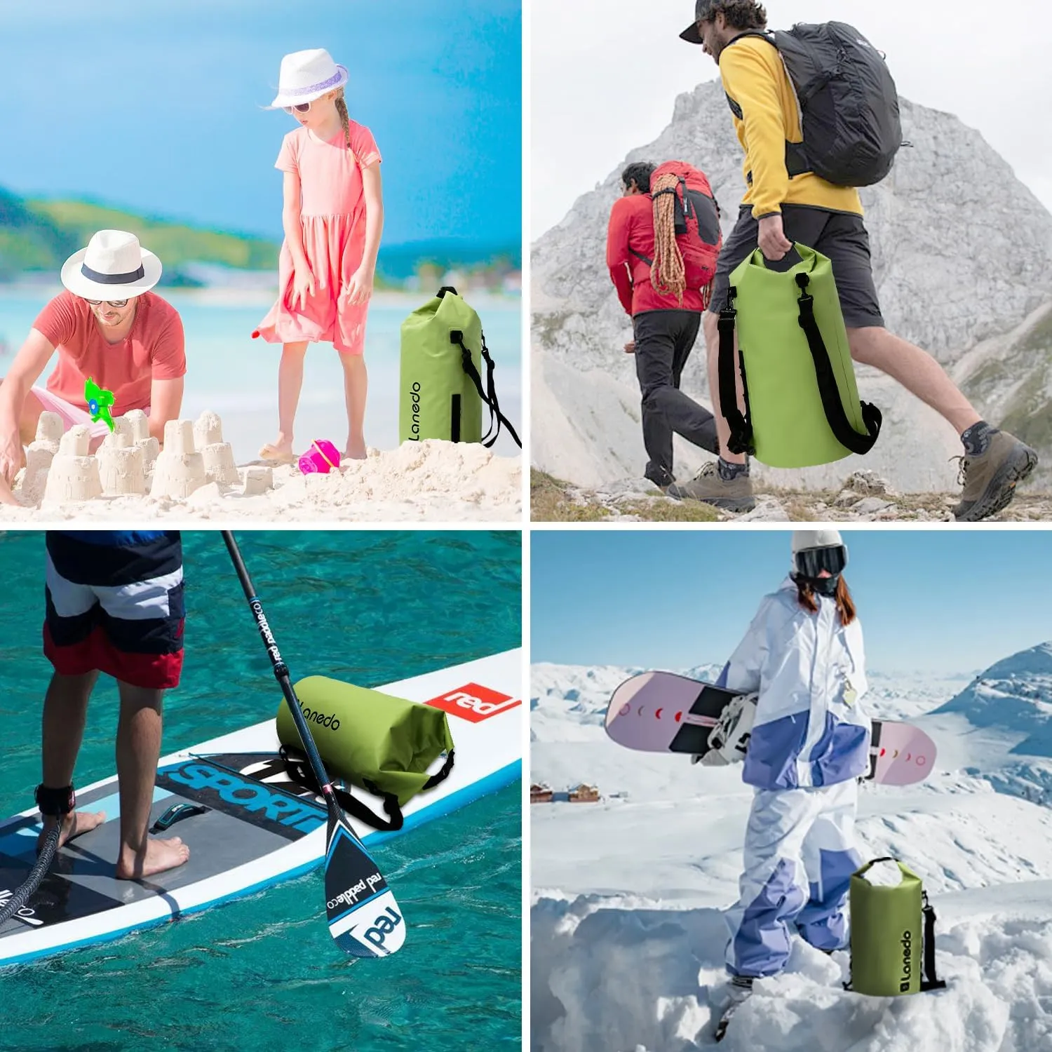 20L/30L Dry Bag Large Waterproof Bag Roll-Top Heavy Duty Fishing Duffel Bag with Durable Straps for Kayaking Paddle boarding Boating Rafting Fishing (Green, 30L)