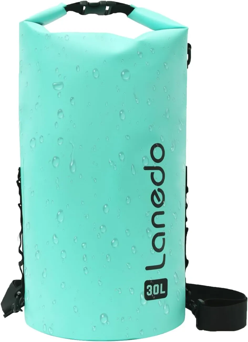 20L/30L Dry Bag Large Waterproof Bag Roll-Top Heavy Duty Fishing Duffel Bag with Durable Straps for Kayaking Paddle boarding Boating Rafting Fishing (Lake blue, 30L)
