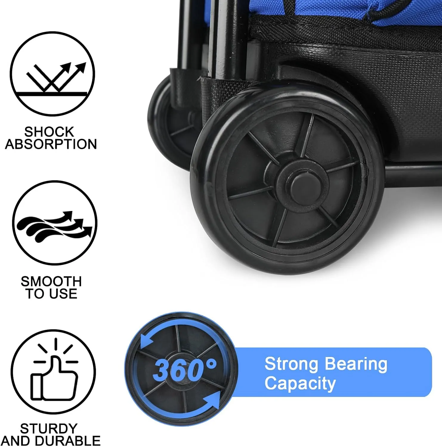 3 Bowling Ball Bag With Wheels - Rolling Bag for Balls & Accessories - Retractable Handle Extends to 38"