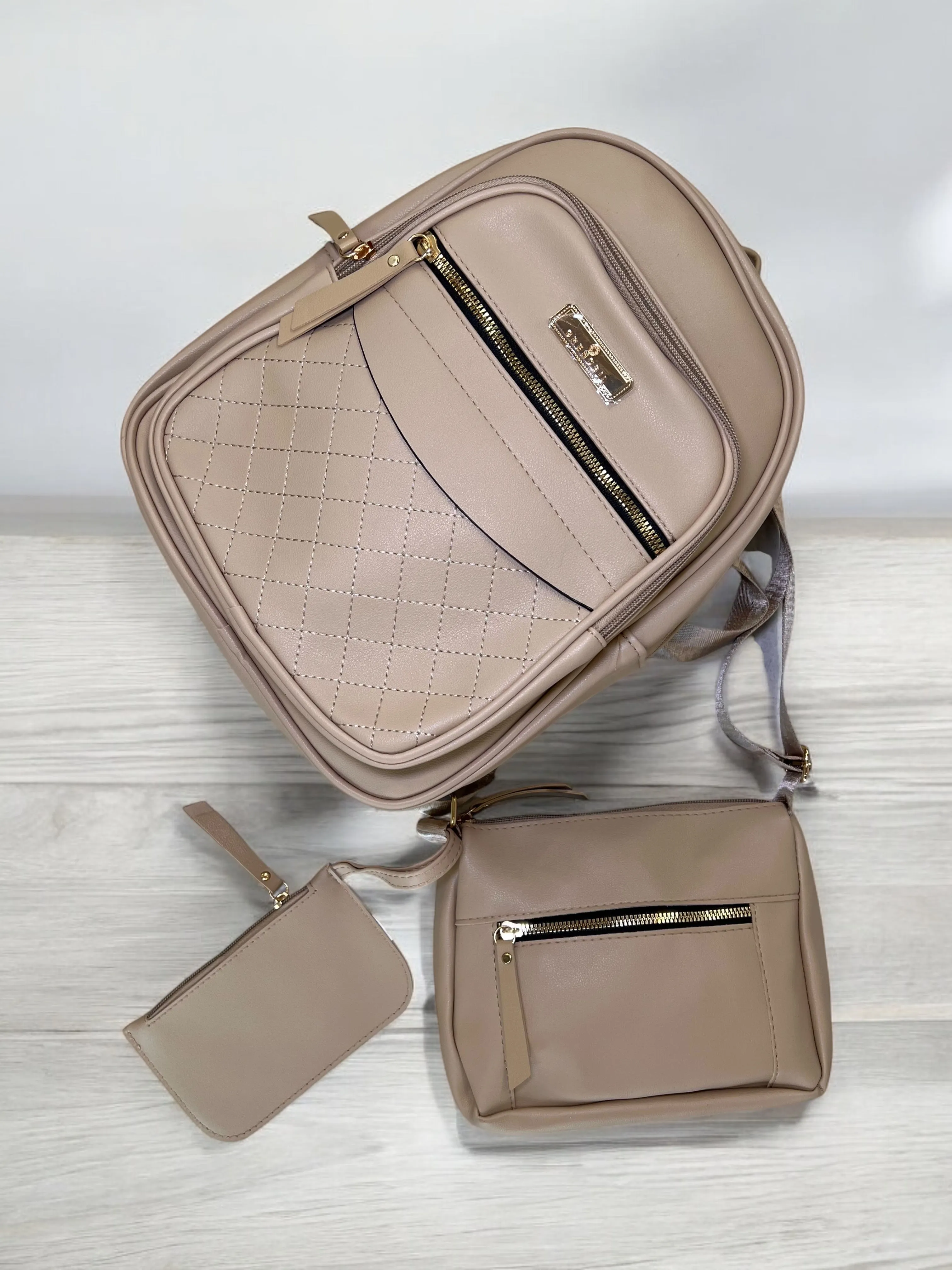 3-Piece Elegant Essentials 3-in-1 Backpack Set