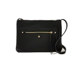 Accessorize London Women's Faux Leather Black Ellie Sling Bag