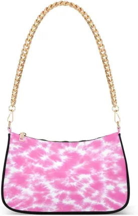ALAZA Oil Painting Watercolor Tie Dye Chian Shoulder Bag Handbags Tote Mini Clutch Purse Hobo Bag with Zipper Closure for Women