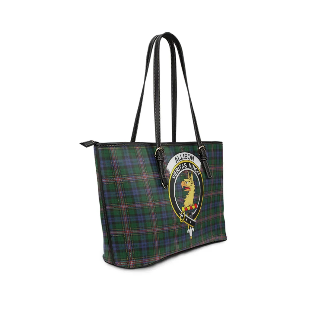 Allison Tartan Leather Tote Bag with Family Crest