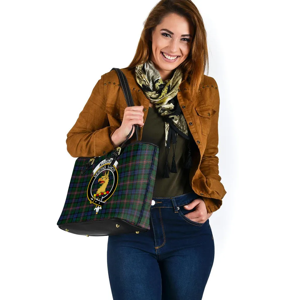 Allison Tartan Leather Tote Bag with Family Crest