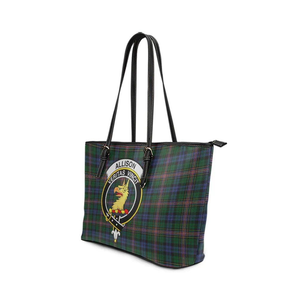 Allison Tartan Leather Tote Bag with Family Crest