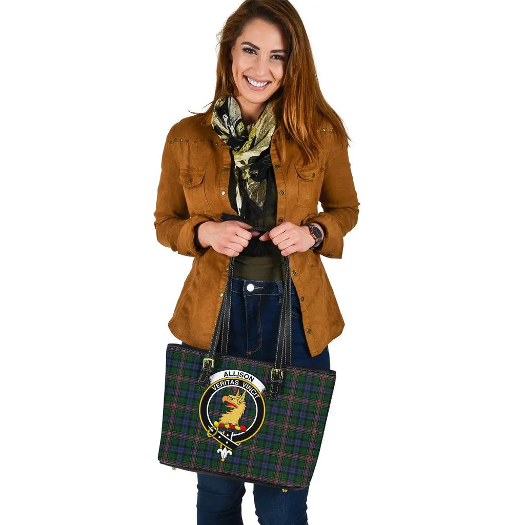 Allison Tartan Leather Tote Bag with Family Crest