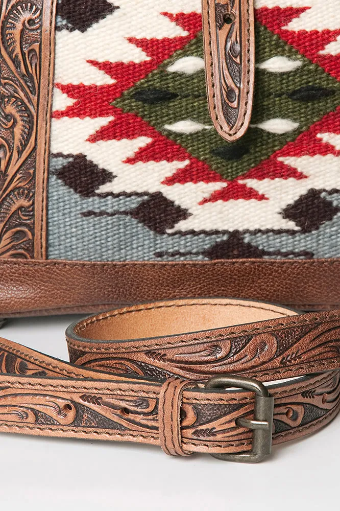 American Darling ADBG773 Tote Saddle Blanket Genuine Leather Women Bag Western Handbag Purse