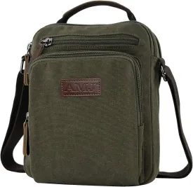AMJ Messenger Bag for Men, Canvas Crossbody Shoulder Bags Vintage Satchel for Travel Work Business