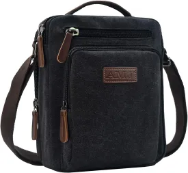 AMJ Messenger Bag for Men, Canvas Crossbody Shoulder Bags Vintage Satchel for Travel Work Business
