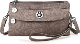 Angel Kiss Crossbody Bags Small Purses for Women Vegan Leather Cell Phone Wallet Purse with Wristlet Strap