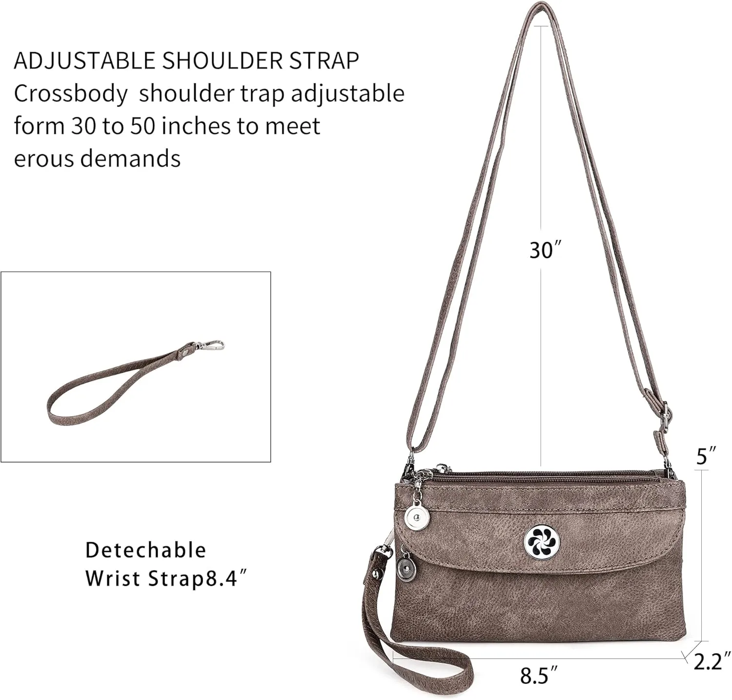 Angel Kiss Crossbody Bags Small Purses for Women Vegan Leather Cell Phone Wallet Purse with Wristlet Strap