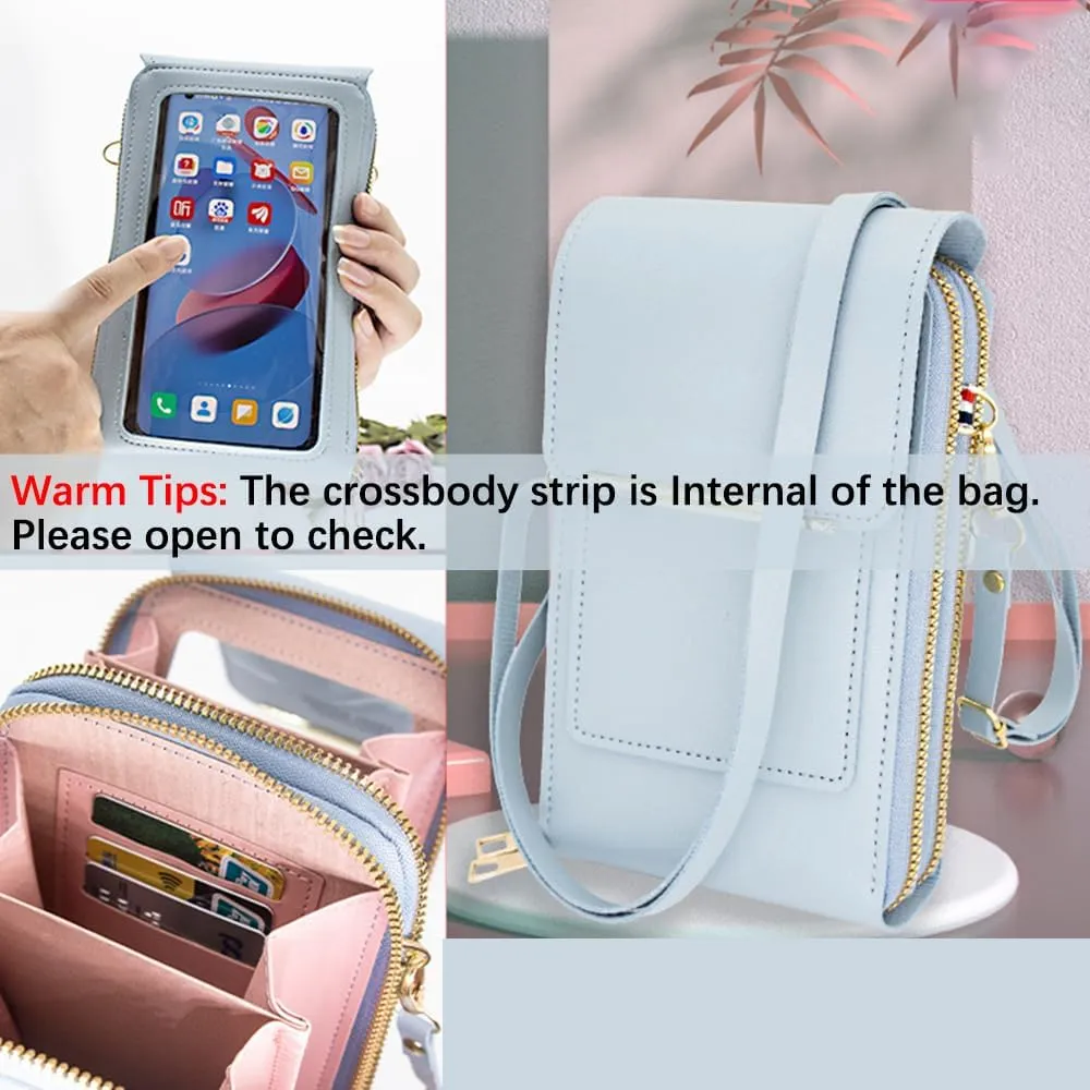 Anti-Theft Leather Bag,Small Crossbody Cell Phone Purse Wallet for Women,RFID Block Phone Purse Crossbody with Shoulder Strap