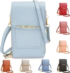 Anti-Theft Leather Bag,Small Crossbody Cell Phone Purse Wallet for Women,RFID Block Phone Purse Crossbody with Shoulder Strap