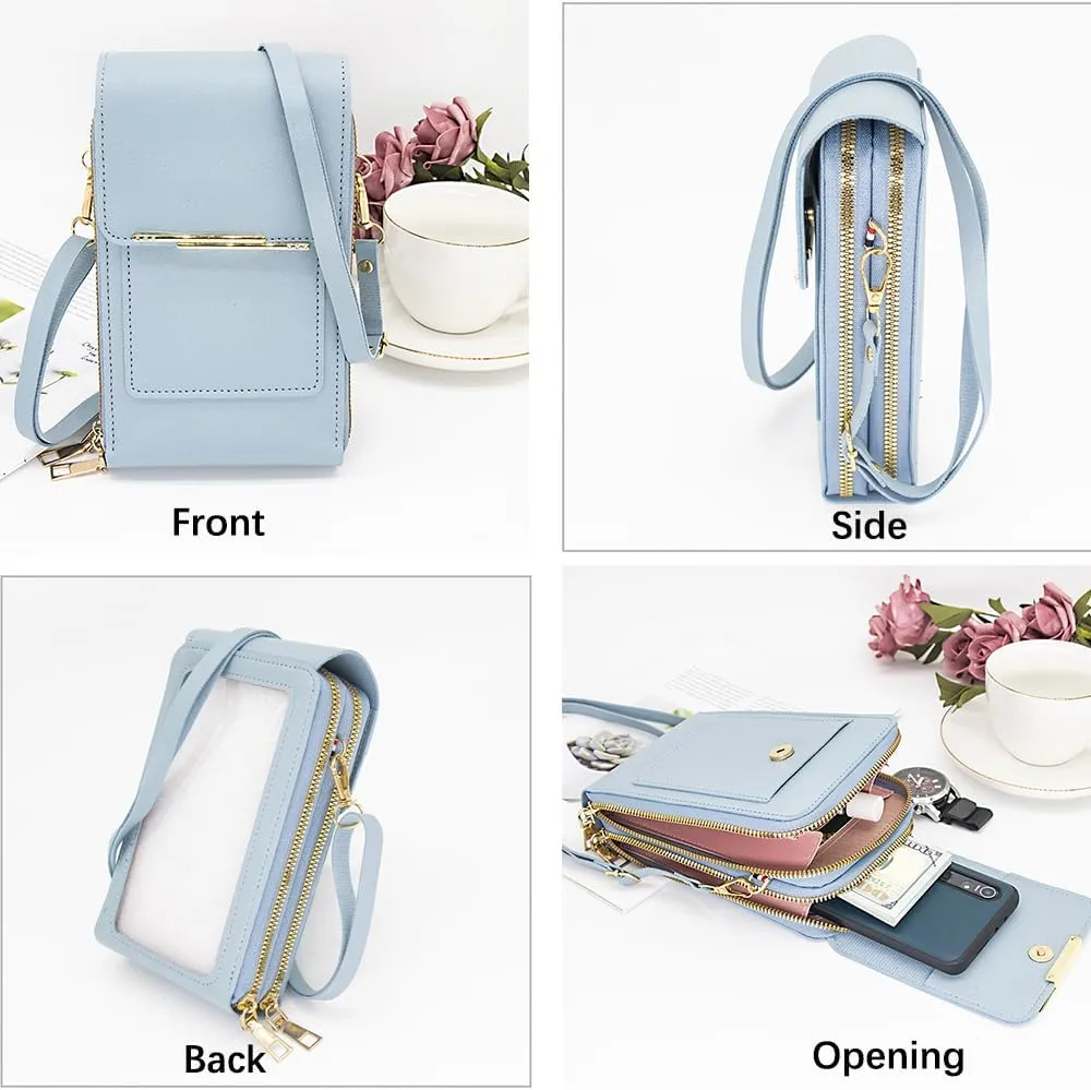 Anti-Theft Leather Bag,Small Crossbody Cell Phone Purse Wallet for Women,RFID Block Phone Purse Crossbody with Shoulder Strap