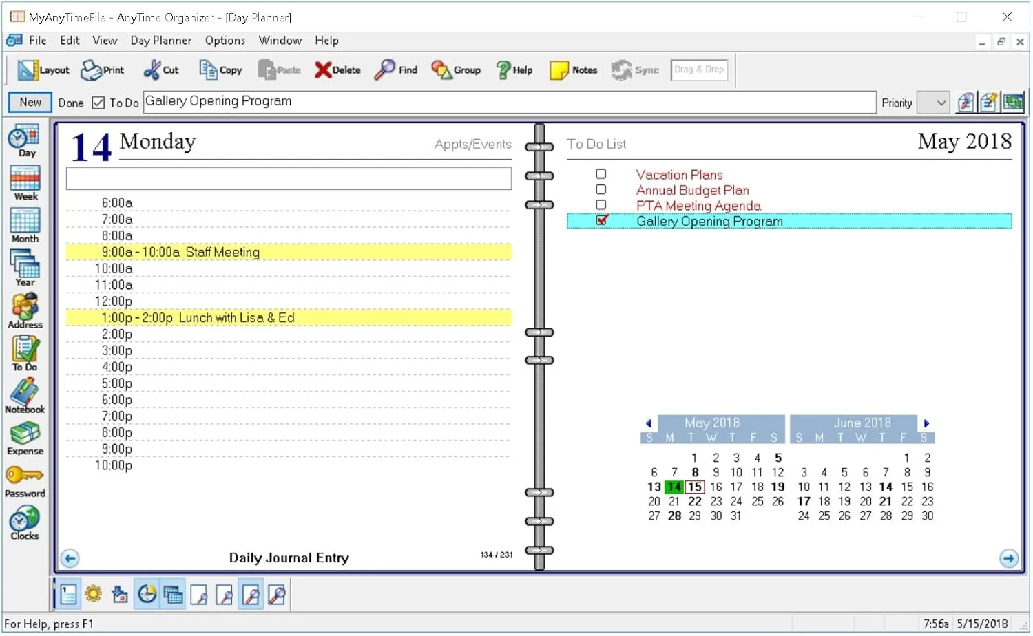 AnyTime Organizer Deluxe 16 - Organize Your Calendar, To-Dos and Contacts!