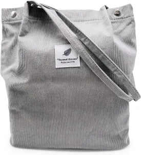 Aphoraeny Corduroy Tote Bag for Women Cute Totes Shoulder Bag with Inner Pocket for Work Beach Shopping Travel Grocery