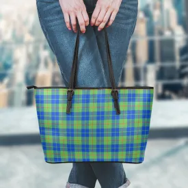 Barclay Hunting Ancient Tartan Leather Tote Bag