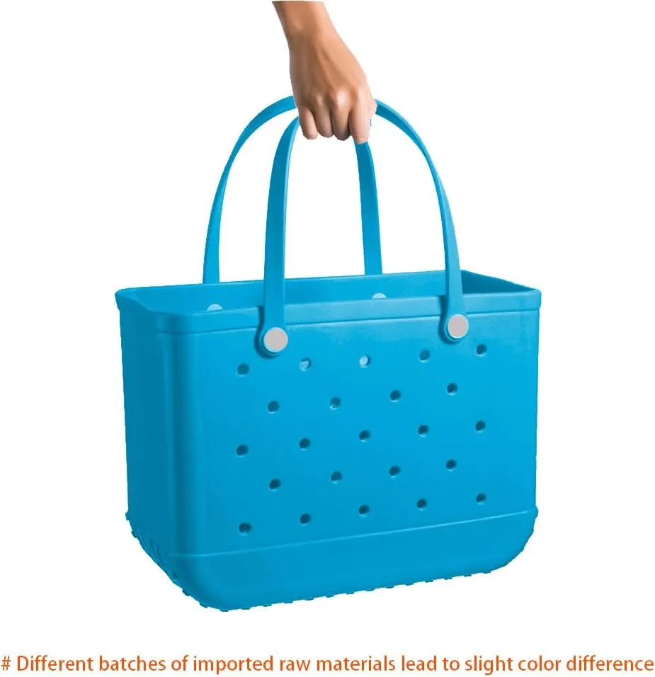 Beach Bag Rubber Tote Bag - Waterproof and Sandproof Tote Bags Outdoor Portable Handbag for Sports