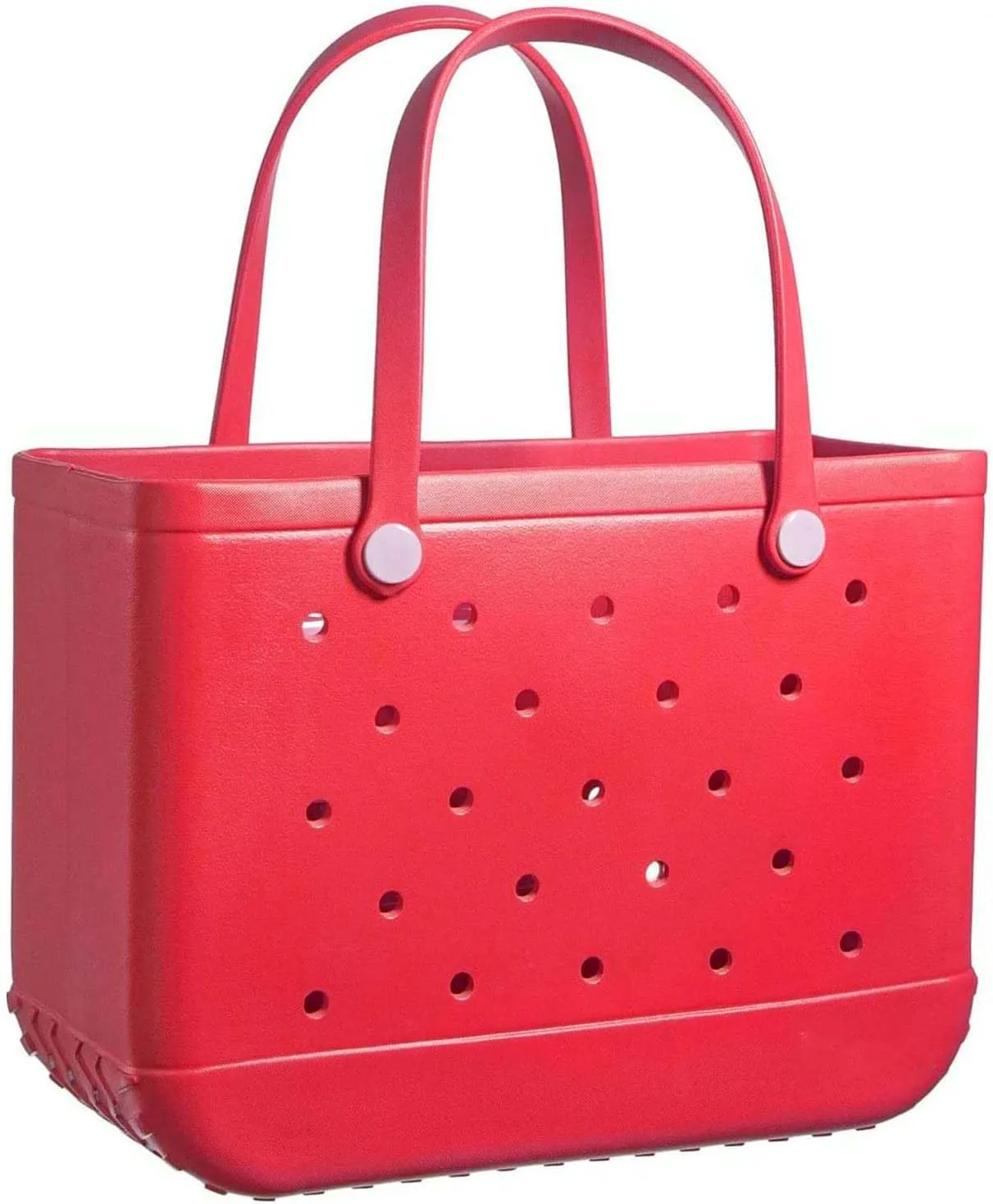 Beach Tote Bag Rubber Bag - Waterproof and Sandproof Tote Bags Outdoor Portable Handbag for Sports (Bright Red)