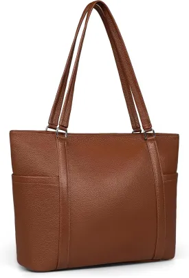 befen Genuine Leather Work Tote Bag for Women Laptop Shoulder Bags Womens Travel Purses Satchel Handbags with Compartments