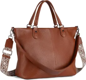 befen Soft Genuine Leather Tote Bag for Women, Womens Leather Purses Handbags Shoulder Bags with Top Handles Satchel Purse