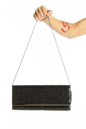 Black Textured Elegant Evening Clutch