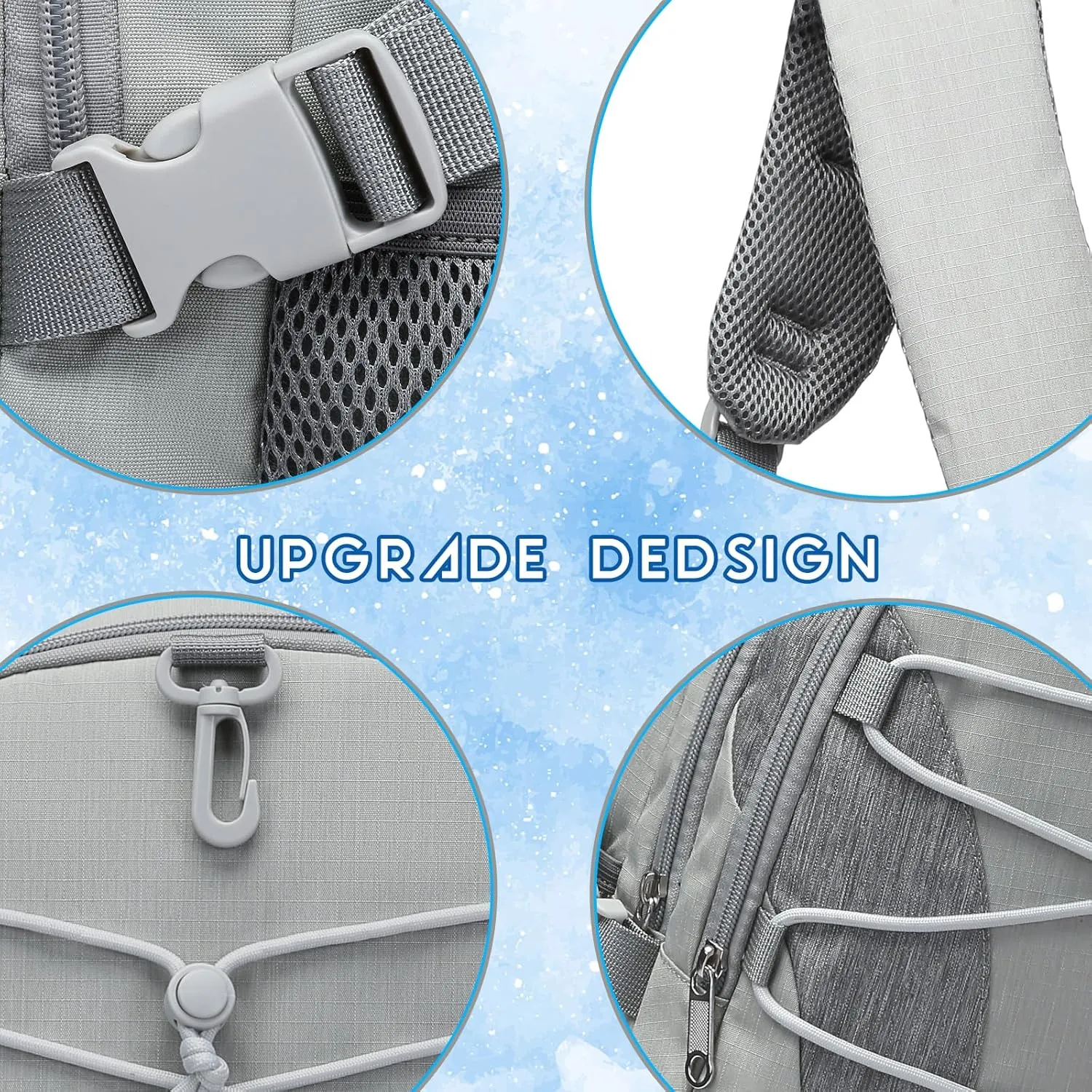 BLUEFAIRY Middle High School Backpack for Boys Girls Large Bookbag with Laptop Compartment Back to School Book Bags for Teens Teenagers Mochilas Escolares para Nios Nias (Light Gray/Gray, Solid)