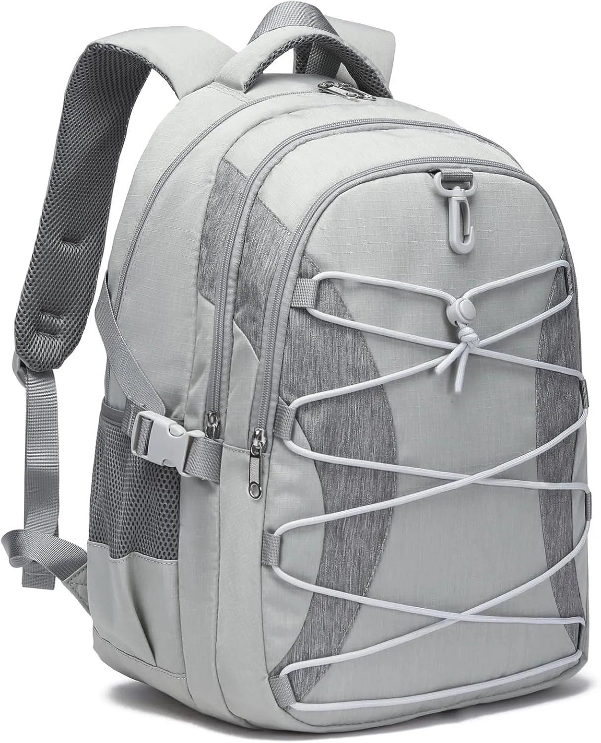 BLUEFAIRY Middle High School Backpack for Boys Girls Large Bookbag with Laptop Compartment Back to School Book Bags for Teens Teenagers Mochilas Escolares para Nios Nias (Light Gray/Gray, Solid)