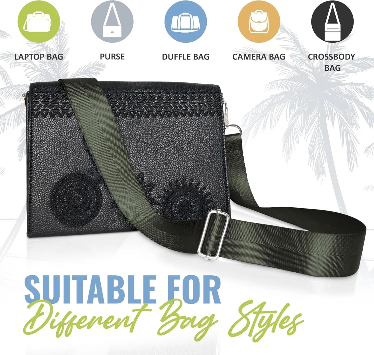 BOACAY Wide Purse Strap Replacement for Crossbody, Messenger, Shoulder Bag
