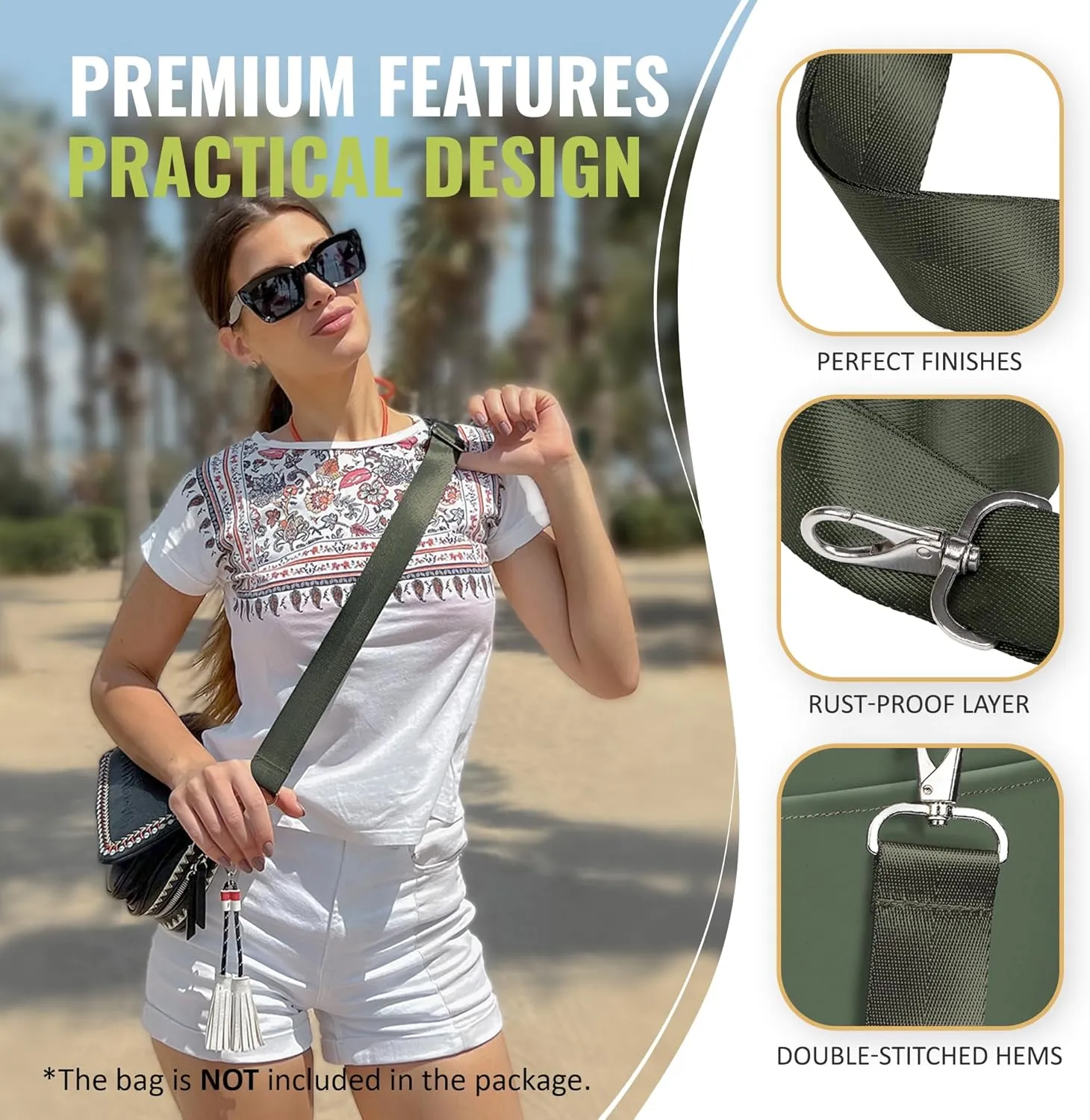 BOACAY Wide Purse Strap Replacement for Crossbody, Messenger, Shoulder Bag
