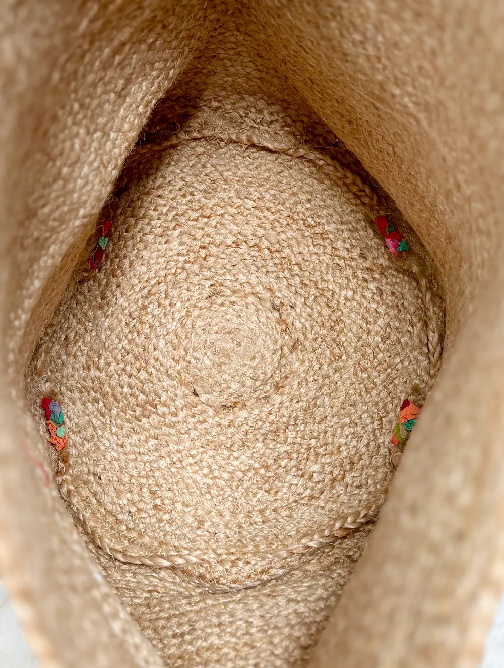 Boho Chic Jute Tote with Braided Accents
