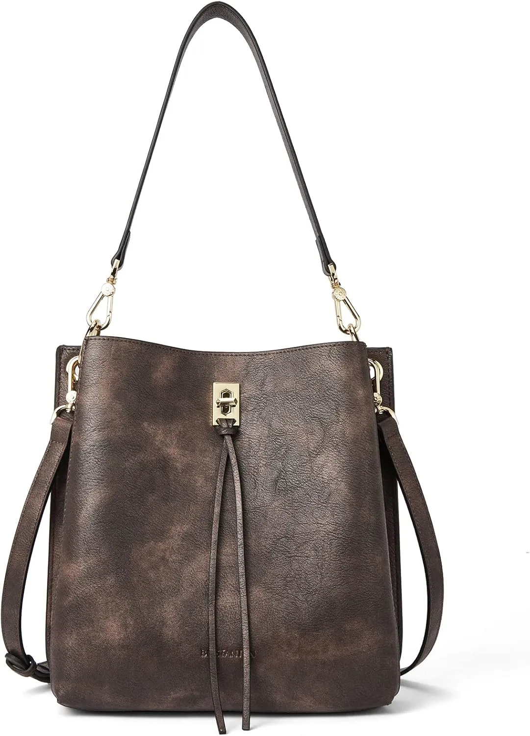 BOSTANTEN Crossbody Bucket Shoulder Bags for Women Vegan Leather Purse Cross Body Handbag Multiple Pockets