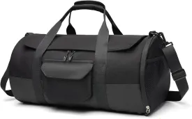 BSHG Gym Bags For Men & Women, Sports Duffel Bags For Men Travel, Weekend Overnight Bag With Shoe Compartment & Wet Pocket, Water Resistant Workout Duffle Bag Athletic Gym Men B-BA-001-Black