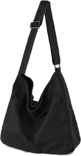 Canvas Crossbody Shoulder Bag Casual Hobo Bag Travel Tote Bag Messenger Bags Cute Large Purse for Women