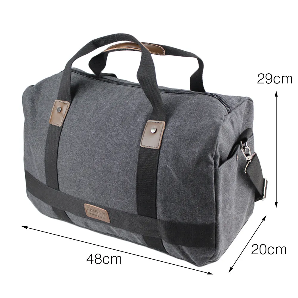 Canvas Duffle Bag Messenger Duffel Shoulder Vintage Sport Gym School Mens Travel