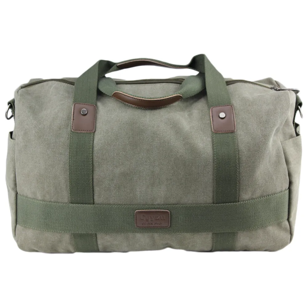 Canvas Duffle Bag Messenger Duffel Shoulder Vintage Sport Gym School Mens Travel