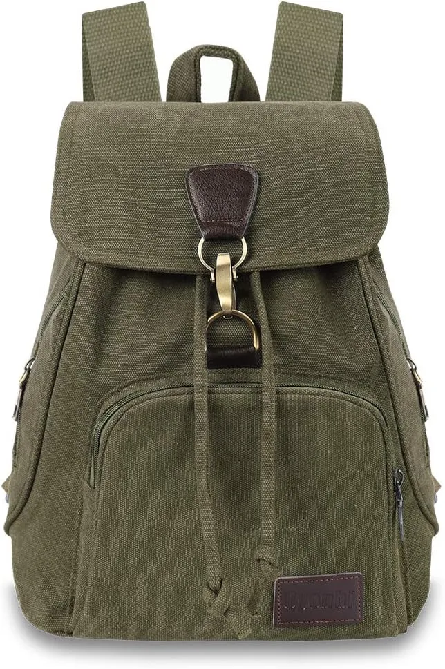 Canvas Fashion Backpacks Purse Casual Outdoor Shopping Daypacks Sports Rucksack Hiking Travel Multipurpose Bag Green