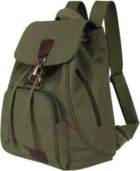 Canvas Fashion Backpacks Purse Casual Outdoor Shopping Daypacks Sports Rucksack Hiking Travel Multipurpose Bag Green