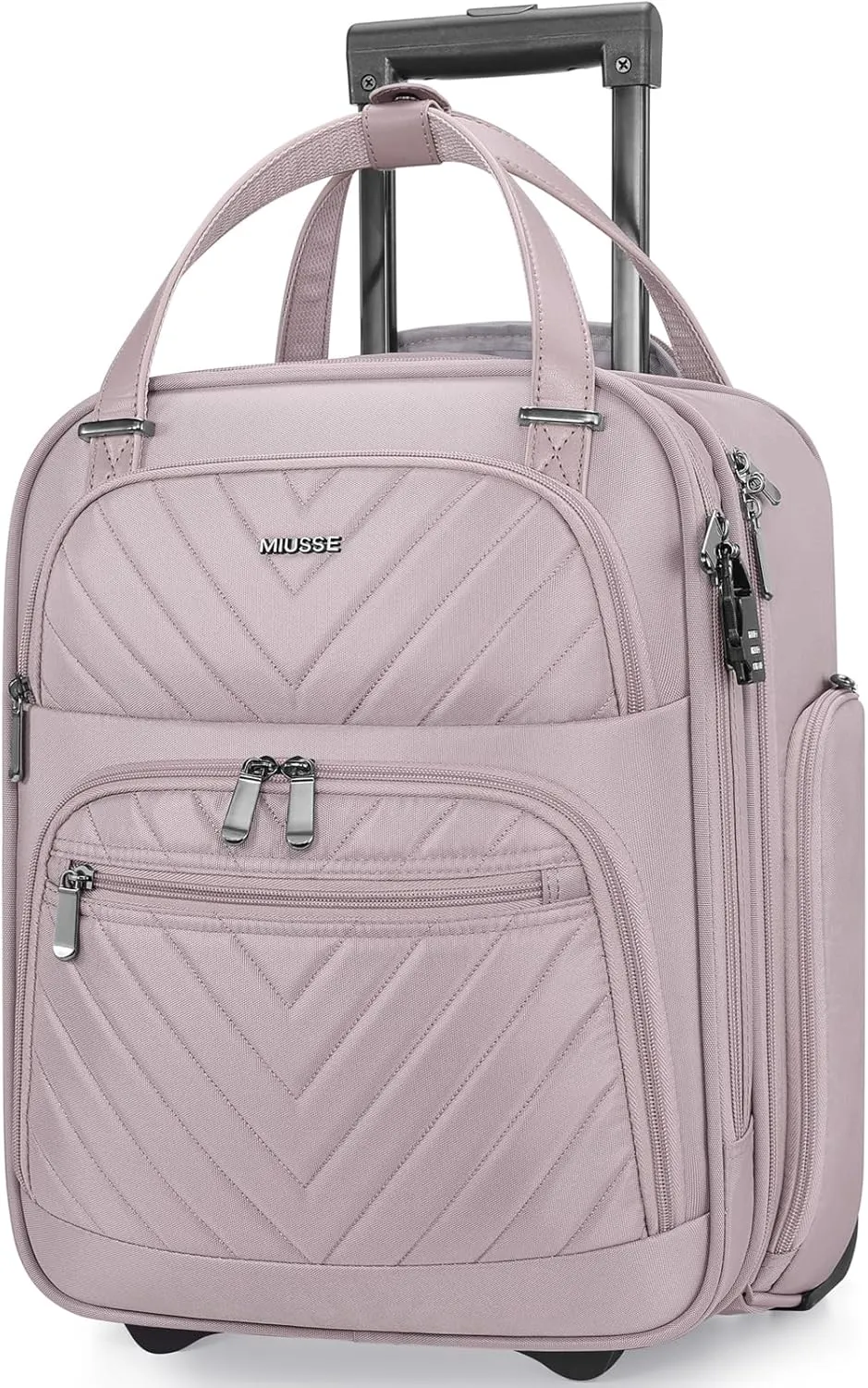 Carry-on Underseat 16-inch Luggage with Wheels, Softside Rolling Carry-on, Lightweight Travel Suitcase for Men Women, Personal Item Rolling Travel Bag