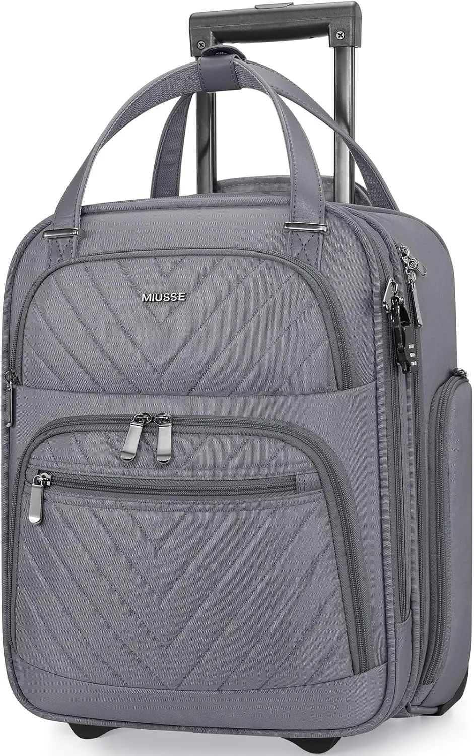 Carry-on Underseat 16-inch Luggage with Wheels, Softside Rolling Carry-on, Lightweight Travel Suitcase for Men Women, Personal Item Rolling Travel Bag