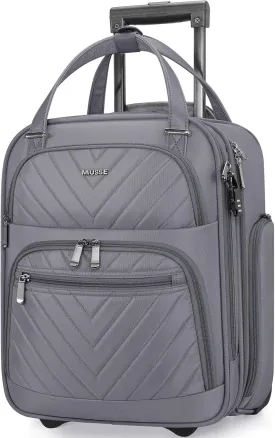 Carry-on Underseat 16-inch Luggage with Wheels, Softside Rolling Carry-on, Lightweight Travel Suitcase for Men Women, Personal Item Rolling Travel Bag