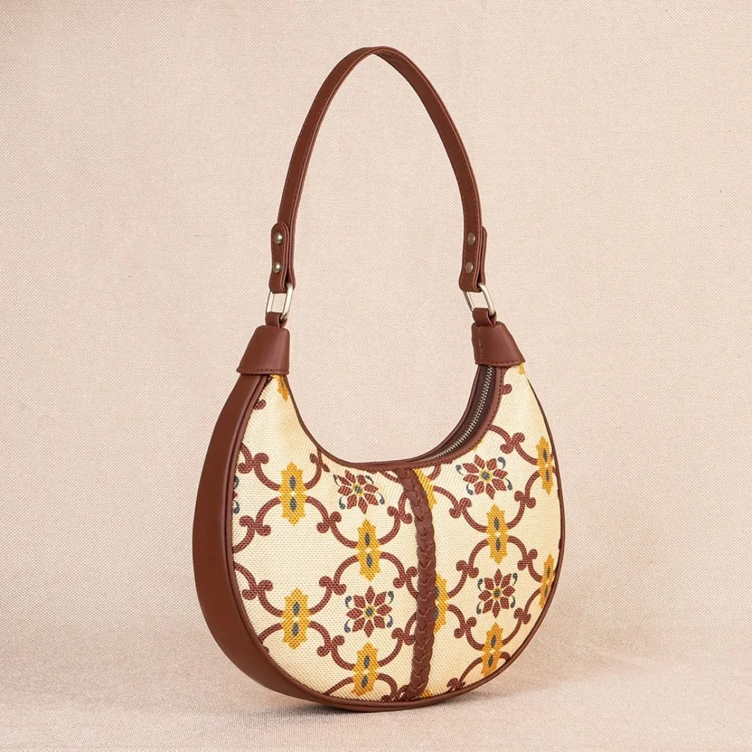 Chandra Mahal Raj Gadi Motif Hobo Bag