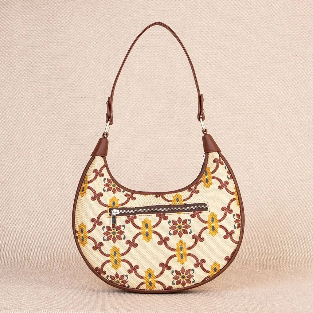 Chandra Mahal Raj Gadi Motif Hobo Bag
