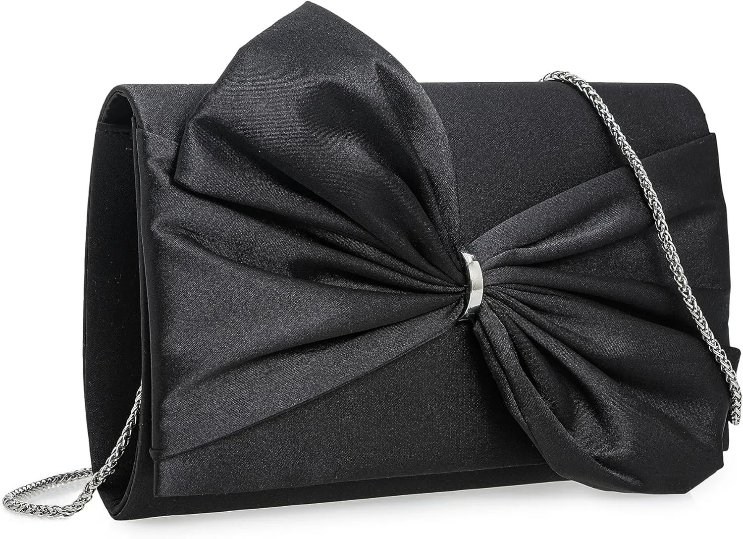 CHARMING TAILOR Satin Bow Formal Bag Women Evening Purse Elegant Clutch Handbag Wedding/Prom/Party