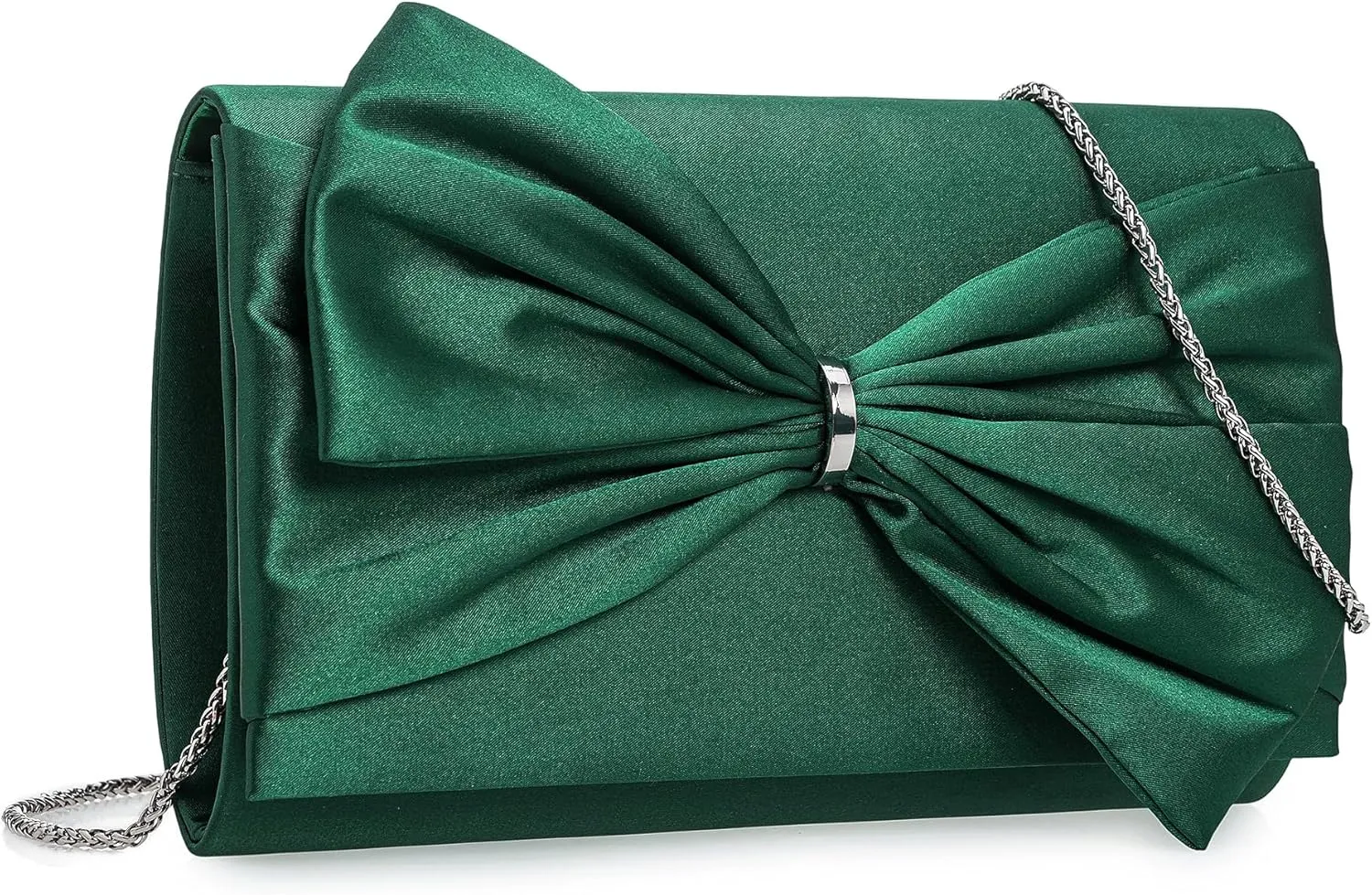 CHARMING TAILOR Satin Bow Formal Bag Women Evening Purse Elegant Clutch Handbag Wedding/Prom/Party
