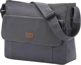 Chase Chic Canvas Messenger Bag, Large Laptop Crossbody Sholder Satchel Work College Tote Bag for Men Women