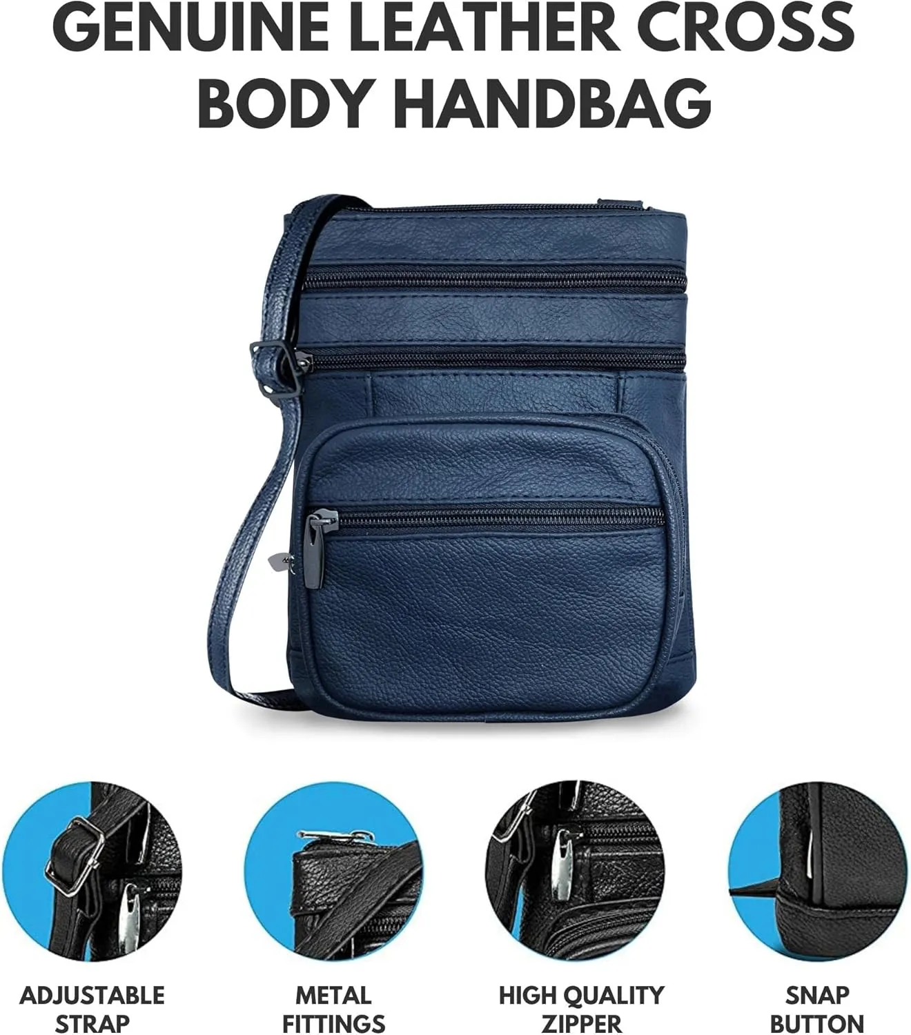 Ciana Genuine Leather Cross Body Bags Purse for Women, Purses Women's Shoulder Sling Handbags Soft Purse