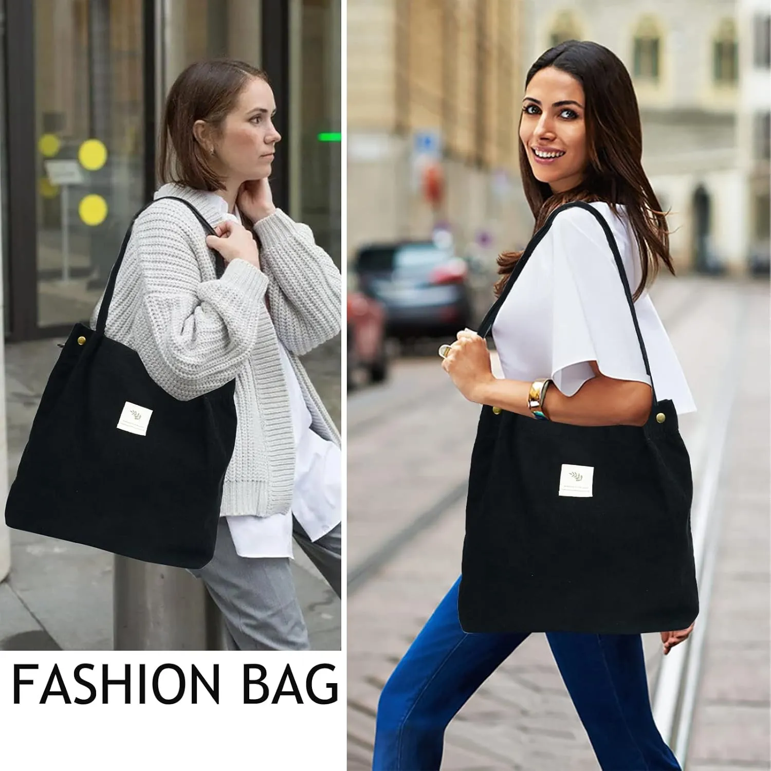 Cloele Corduroy Tote Bag for Women Cute Tote Bag with Inner Pocket for College Work Beach Grocery