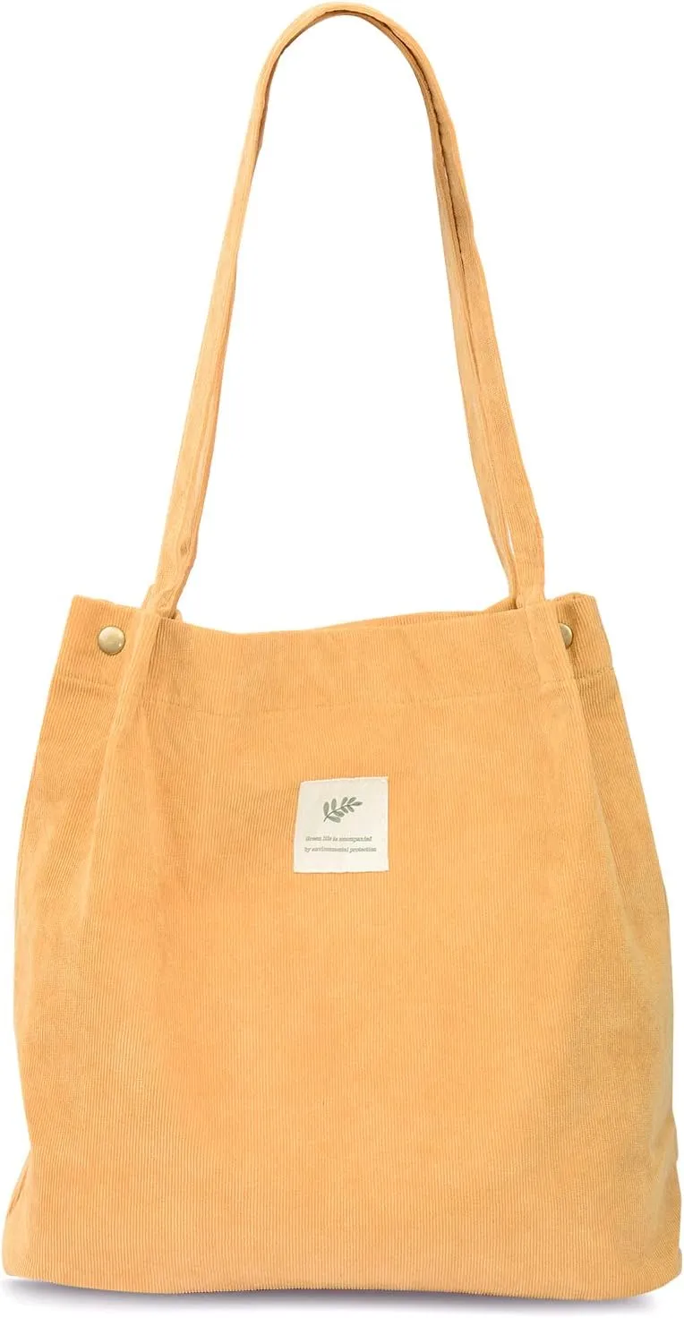 Cloele Corduroy Tote Bag for Women Cute Tote Bag with Inner Pocket for College Work Beach Grocery