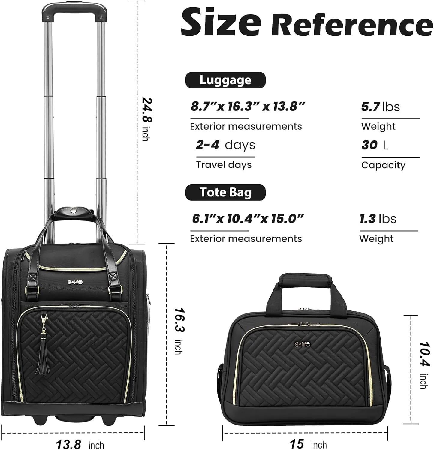 Coolife Luggage Carry On Luggage Underseat Luggage Suitcase Softside Wheeled Luggage Lightweight Rolling Travel Bag Underseater (Blue, Carry-On 16-Inch)